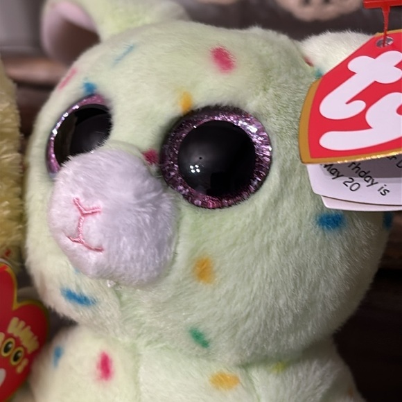 NWT TY Beanie Babies Yellow Chick and Green Bunny Plush Set MARIGOLD AND FERN - Picture 3 of 13